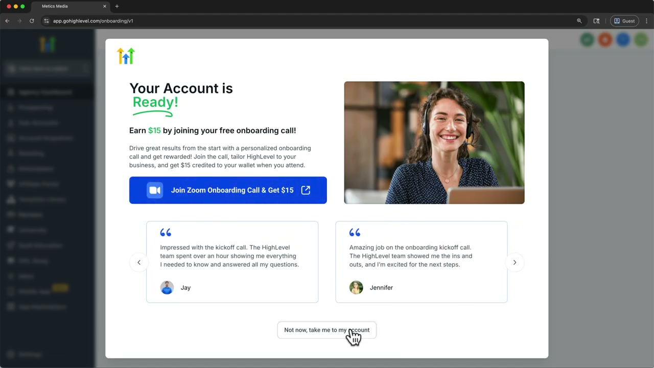 GHL dashboard