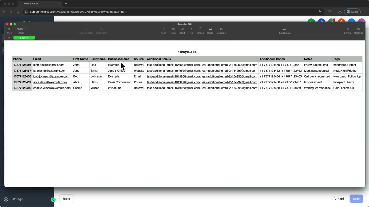 GHL signup page